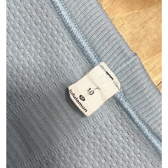 Lululemon Shirt Womens 10 Cyan Blue Swiftly Tech 2.0 Long Sleeve Crew Thumbholes - Picture 7 of 7
